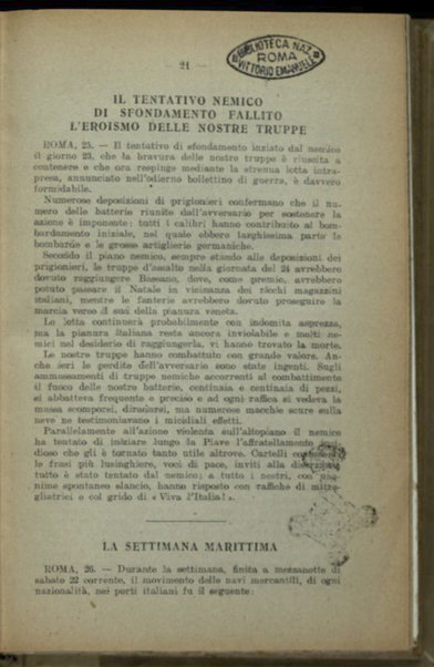 Il diario della nostra guerra : bollettini ufficiali dell'esercito e della marina